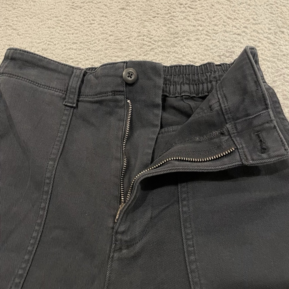 Gap Carpenter Pants Womens 2 Black Utility Work Elastic Waist High Rise Straight - Picture 4 of 14